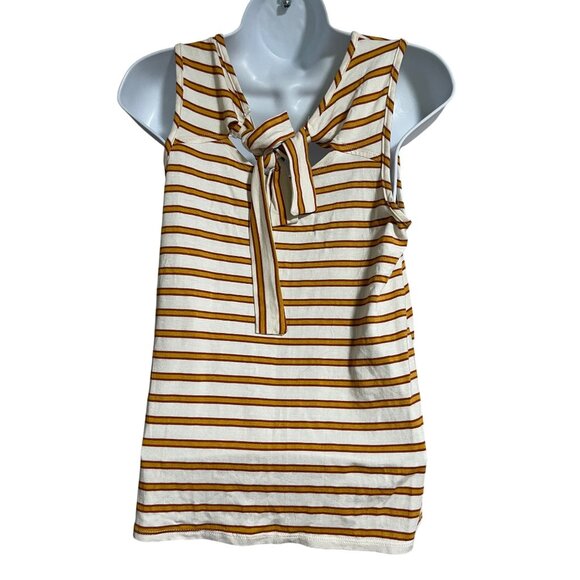Striped Sleeveless Tank Top With Tie Back Detail by Green Envelope Womens XS - Picture 2 of 6